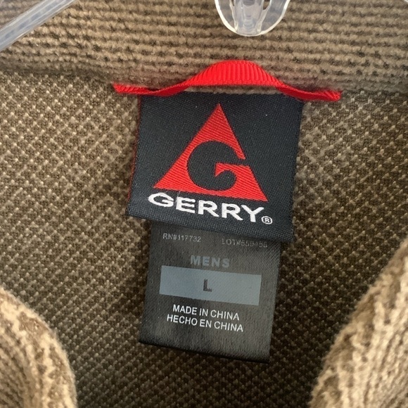 Gerry Midweight Brown Knit High Collar Full Zip Jacket Size L - Picture 8 of 10